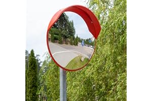 JADE BUTTERFLY 30" Convex Security Corner Mirror, PC Traffic Mirror Wide Angle Safety Mirror with Adjustable Fixing Bracket for Outdoor Indoor Driveways, Warehouses, Parking Lots, Shop, Garage, Blind Spot Hidde