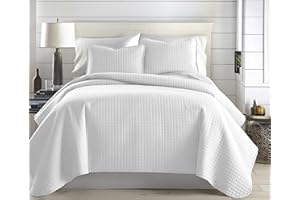 Southshore Fine Living, Inc. King Quilt Bedding Set with Shams, Coverlet/Quilt King Size Bedspread, Luxury Bedding, Bed Spread for Kings/California Kings, Lightweight Quilted Comforter, White Quilts