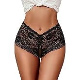 Avidlove Sexy Panties for Women Lace Underwear High Waist Cheeky Panty | Lace Panties Floral Lace Briefs Sexy Hollow Out Underwear Boyshorts 1-4 Pack
