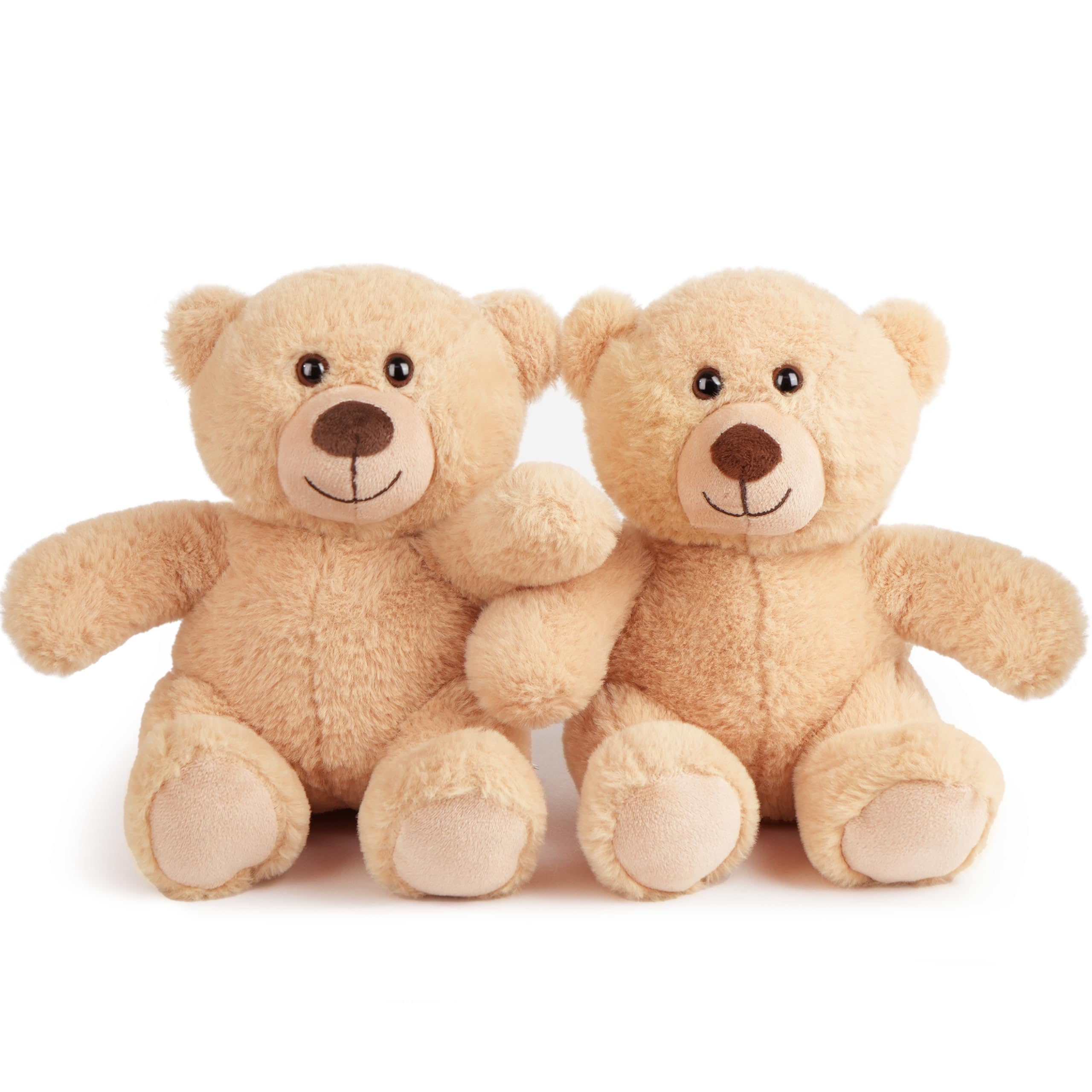 LotFancy Teddy Bear Stuffed Animal 2 Pack, 20cm Small Teddy Bear Bulk, Baby Bear Plush Toy for Baby Shower Decoratin, Easter Gift