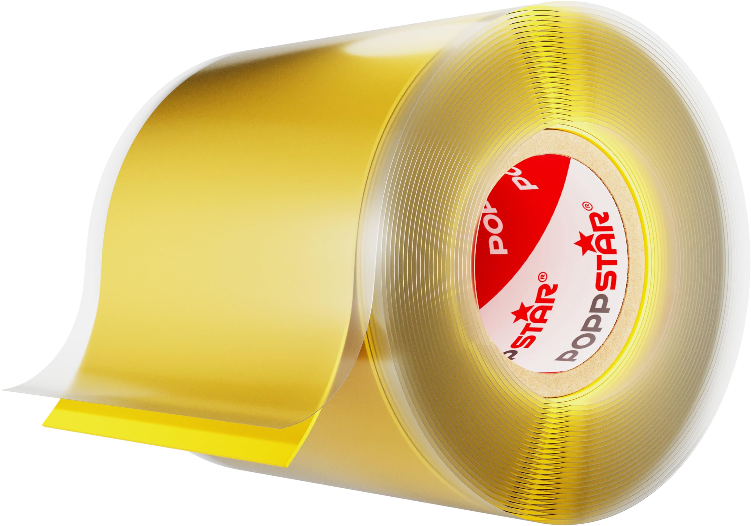 POPPSTAR Self-Fusing Silicone Band, Silicone Tape, 3m x50mm, Sealing & Insulating Strip (water-tight, air-tight), yellow, 1 Roll