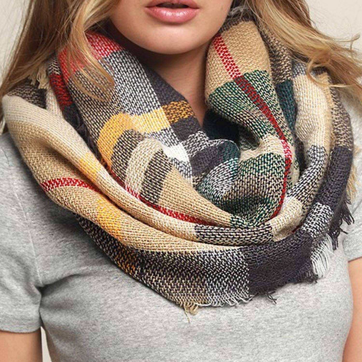 8Layer's Cozy & Warm Fashion Plaid Infinity Scarf - Many Designs 8Layer's Cozy & Warm Fashion Plaid Infinity Scarf - Many Designs