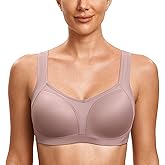 SYROKAN Women's High Impact Underwire Sports Bra High Support Large Bust Padded Adjustable Straps Running Bra