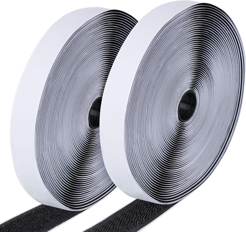 ilauke Hook and Loop Tape 15M x 20mm Self Adhesive Heavy Duty Black