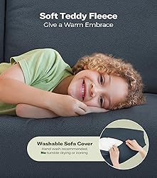 Welzona Loveseat Sofa, 51" Love Seat, Comfy Teddy