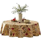 Newbridge Tuscan Oil and Vinegar Vinyl Tablecloth with Flannel Backing, Tuscany Olive Oil Bottle Print, Wipe Clean Easy Care, 70 Inch Round