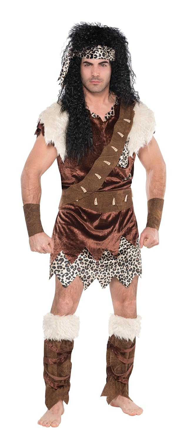 Age man costume leopard skirt Tunic, Headscar, Legwarmers and Gauntlets