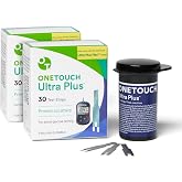 OneTouch Ultra Plus Test Strips for Ultra Plus Flex Meter, 30 Count, 2 Pack | Diabetic Test Strips with 5-Second, No-Coding Results &amp; Side Fill, Only for the OneTouch Ultra Plus Flex Meter