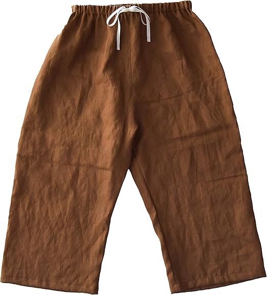 Amazon 洗いざらし ステテコ メンズ リネン 麻 日本製 ルームウェア ハーフパンツ イージーパンツ 部屋着 抗菌 防臭 洗える 速乾 防臭 パジャマ キャラメルブラウン ロングパンツ 通販