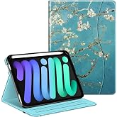 Fintie Folio Case for iPad mini 7th Generation A17 Pro/mini 6 8.3-inch | Multiple Viewing Angles, Pencil Holder &amp; Storage Pocket, Drop Protection, Pencil Charging, Auto Sleep/Wake, Blossom