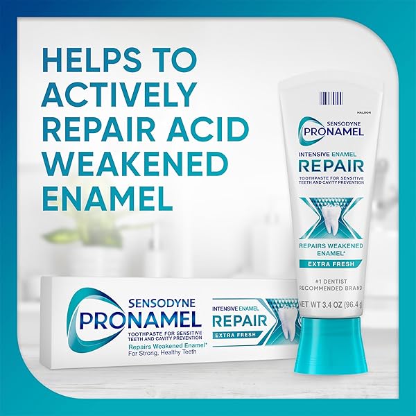 SENSODYNE PRONAMEL INTENSIVE ENAMEL REPAIR TOOTHPASTE FOR SENSITIVE TEETH, TO REHARDEN AND STRENGTHEN ENAMEL, EXTRA FRESH – 3.4 OUNCES