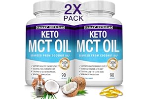 Toplux Keto MCT Oil Capsules - 3000mg Natural Pure Coconut Oil Extract Pills, Source of Energy, Easy to Digest for Men Women, 90 Softgels, Supplement