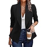 Tralilbee Women's Blazers Long Sleeve Open Front Work Office Suit Jackets Blazer S-XL