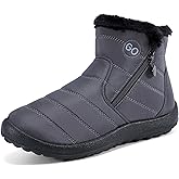 HARENCE Snow Boots for Women Winter Boot with Comfortable Warm Fur Lined Ankle Booties Outdoor Slip On Waterproof Short Boots
