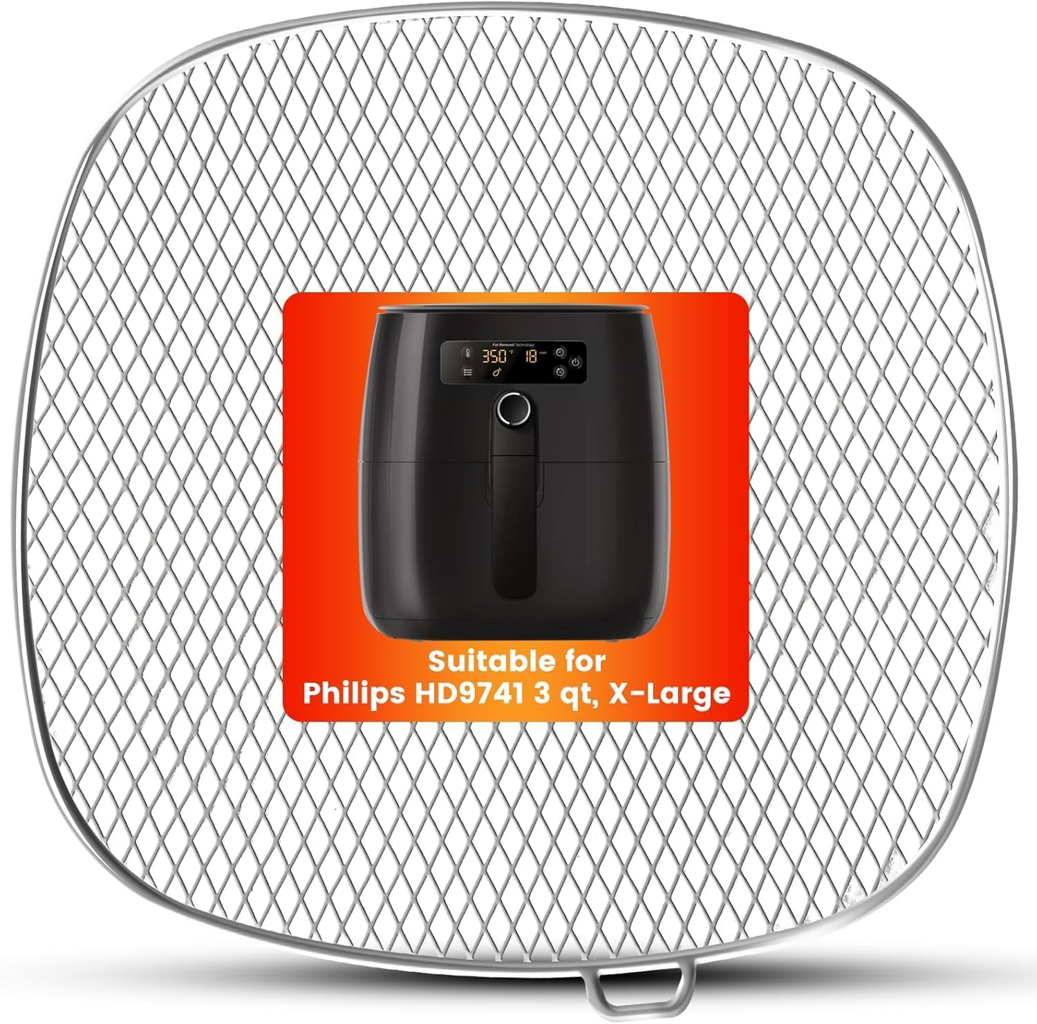 Photo 1 of Air Fryer Accessories for Philips, 7.2” Square Drip Pan for Philips HD9741 3QT Tray Rack Compatible with HD9641 HD9721, HD9730, Dishwasher Safe