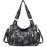 Angel Kiss Large Purses and Handbags for Women Washed Faux Leather Crossbody Hobo Satchel Shoulder Handbag Tote Purse