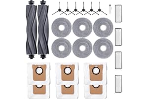 25-Pack Replacement Parts Accessories Kit for Dreame L20 Ultra / L30 Ultra Robot Vacuum, 2 Main Brushes, 6 Side Brushes, 4 Fi