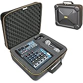 USA Gear Audio Mixer Case Fits Behringer XENYX 802, XENYX 1002B, Yamaha MG06X, Mackie Mix8 & more DJ Mixers - Customizable Foam Interior, Protective Hard Exterior to Protect DJ Equipment