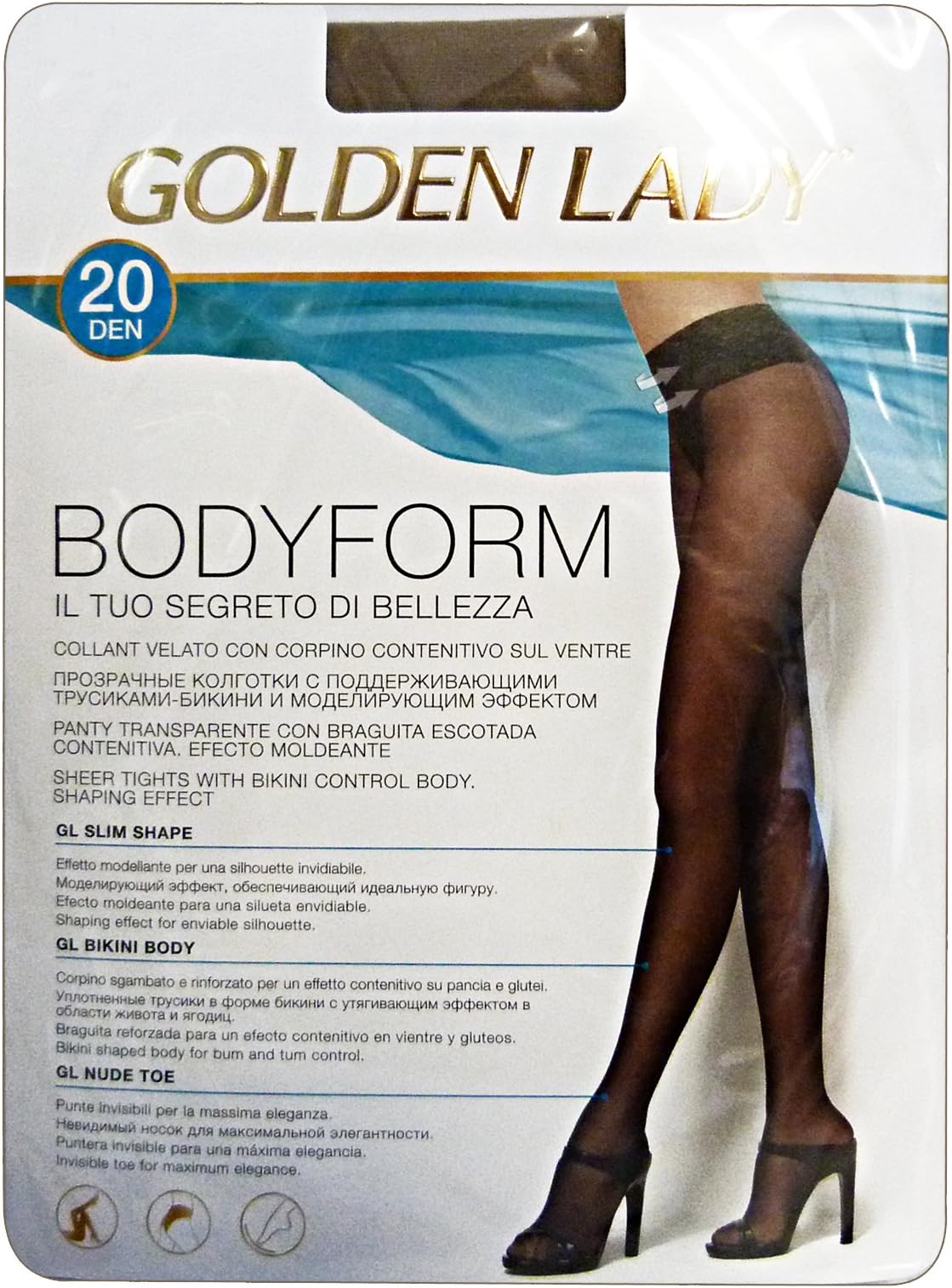 BODYFORM CALZECOL39NNER4 20 Den Black Tights Size IV 39n