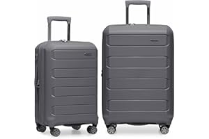 Traveler's Choice Pagosa Indestructible Hardshell Expandable Spinner Luggage, Gray, 2-Piece Set (22/26)