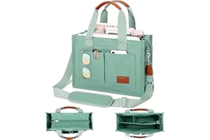 KKXIU Large Canvas Tote Bag for Women with Zipper and Compartments Crossbody Work Bible Messenger Purse Bag With Pockets