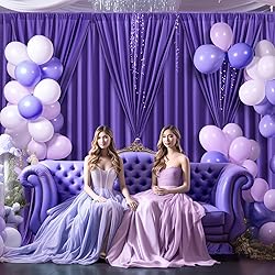 Purple Backdrop Curtains 4 Panels-Wrinkle-Free