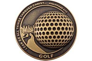 LOGOS COINS Christian Sports Coin for Young Athletes, for Boys and Girls, Gift for Golf Players or Golf Team, I Can Do All Things Through Christ, Antique Gold Plated Challenge Coin, Philippians 4:13