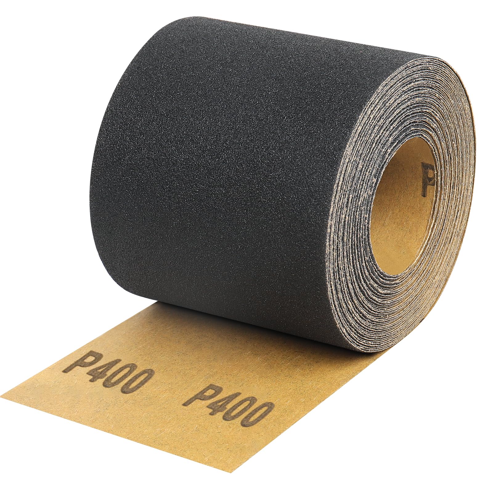 Shineboc 400 Grit Sandpaper Roll, 93mm x 10m Wet Dry Silicon Carbide Longboard Sand Paper for Automotive Metal Wood Sanding＆Polishing