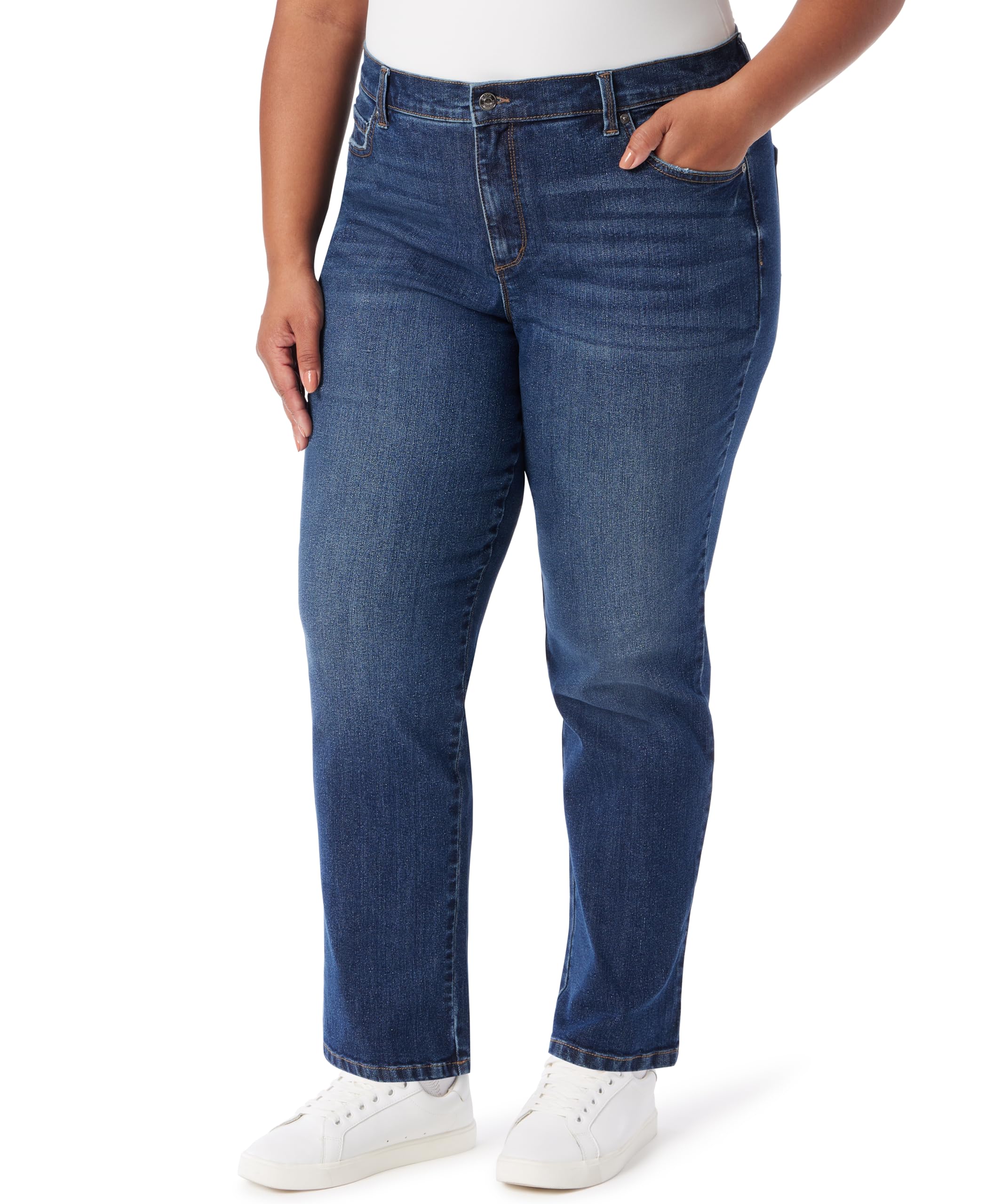 Gloria Vanderbilt Womens Amanda Classic High Rise Tapered Jean Plus