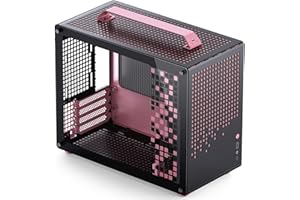 JONSBO/JONSPLUS Z20 Black/Pink Micro-ATX Mini Tower Pc Case,with Detachable Carrying Handle, Mini Size, High-Performance Hard