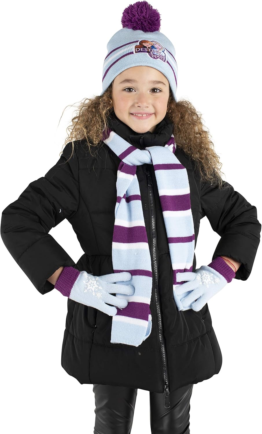 Disney Girls' Frozen 2, Elsa and Anna Kids Winter Beanie Hat, Scarf and Gloves Or Mitten Cold Weather Set: Clothing