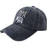 Waldeal Men's Papa Bear Embroidered Washed Denim Adjustable Baseball Cap Dad Hat