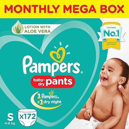 Pampers New Diaper Pants Monthly Box Pack, Small, 172 Count
