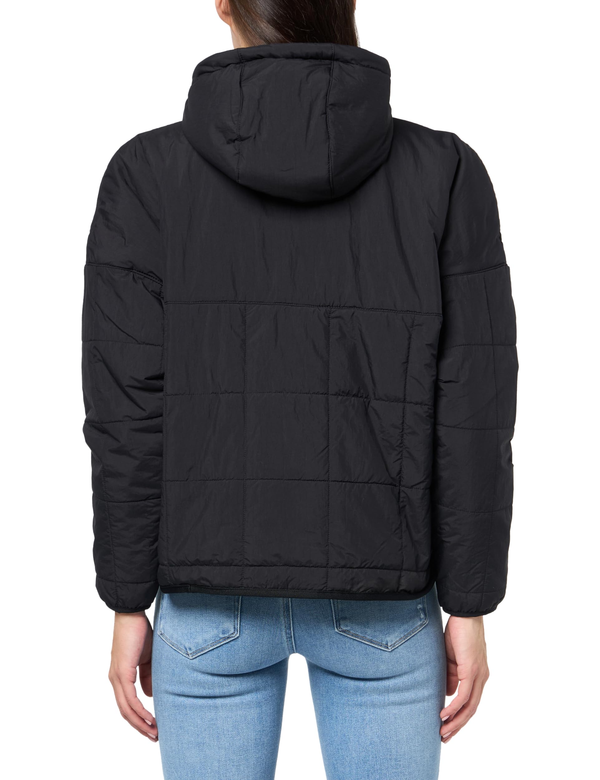 Condition photo showing New/Like New for timberland women's tfo lightweight insulated anorak jacket, black, x-small
