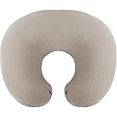 Onacosht Muslin Nursing Pillow Cover Soft 100% Cotton Feeding Pillow Slipcover Fits Standard Infant Nursing Pillow for Baby Boy and Girl, Fog