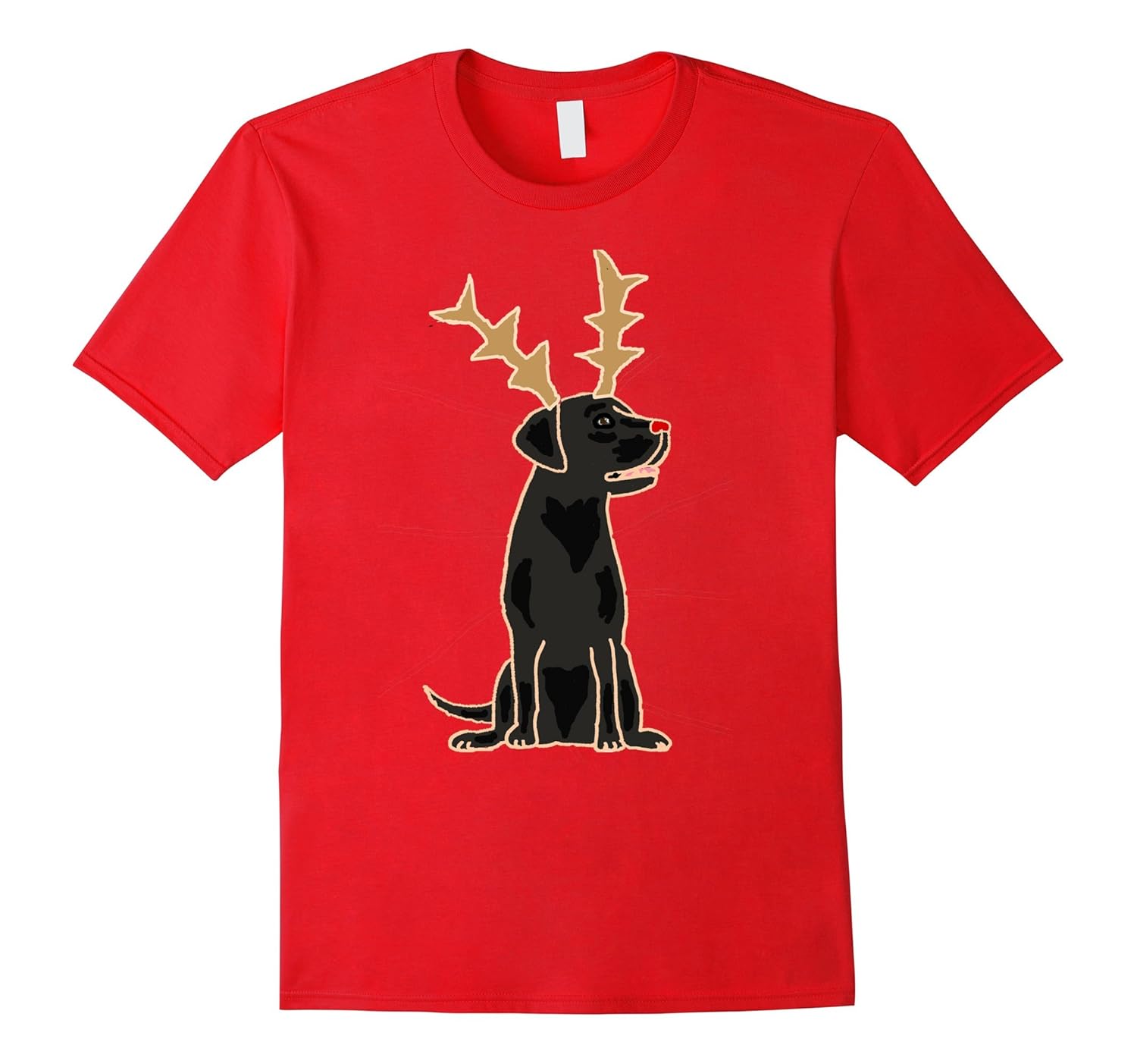 SmileteesXMAS Funny Labrador with Antlers Christmas T-shirt-ANZ