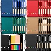 Jutom 30 Pack Lined Spiral Notebooks with Sticky Notes Pen Bulk Notepad and Pen Set Colorful Steno Pads Small Pocket Notebooks for Business Office School Supplies, 4.7 x 5.9 Inches
