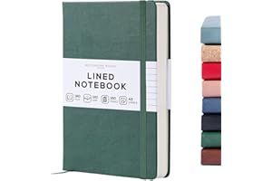 BEECHMORE BOOKS Lined Journal Notebook, 5.8 x 8.3 inch, A5 160 Lined Pages, Hardcover Leather Journals for Women, Men, Writin