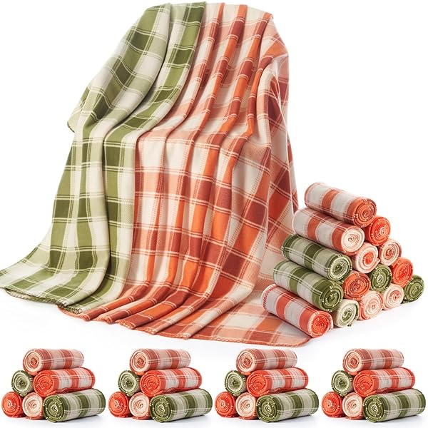FANFANWIN 48 PCS WINTER PLAID THROW BLANKETS, 60...