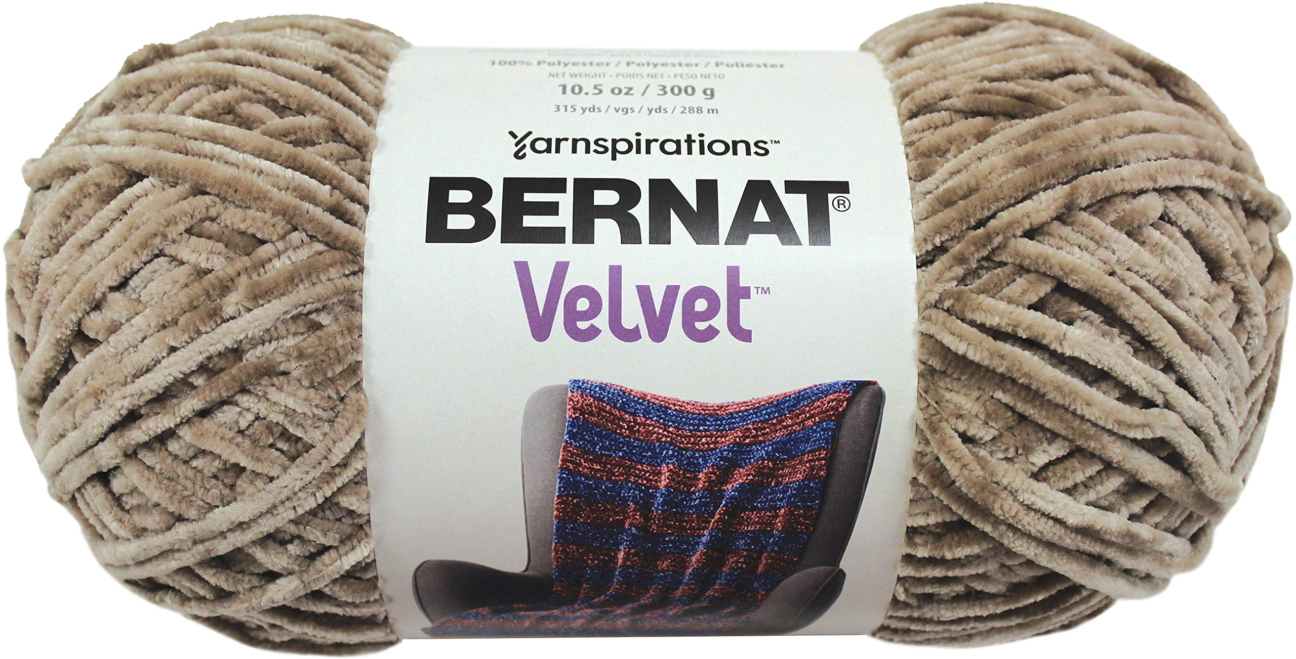 Photo 1 of Bernat Velvet Yarn, 10.5 oz, 1 Ball, Mushroom