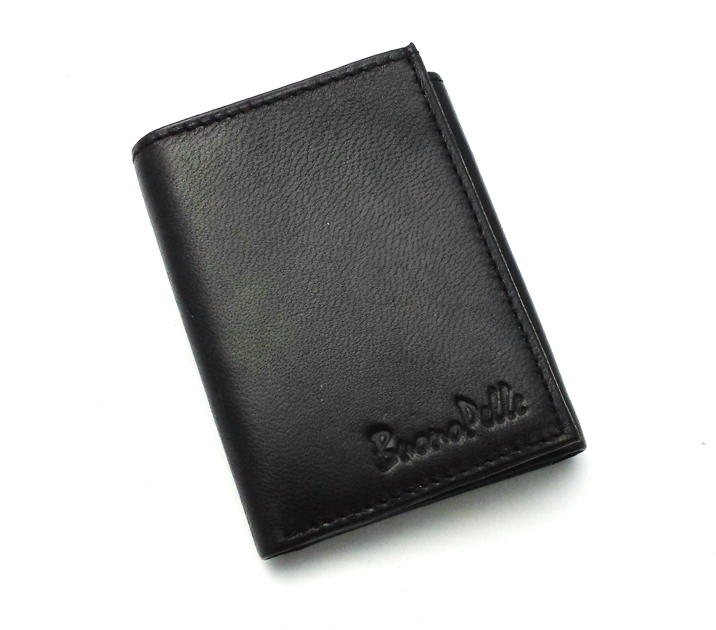 Buono Pelle Mens Designer Trifold Quality Real Leather Wallet Credit Card Holder Purse