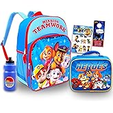 Paw Patrol Backpack with Lunch Box Set - Bundle with 16" School Bag, Lunch Bag, Stickers, Water Bottle, More | Paw Patrol School Backpack for Boys, Girls, Kids