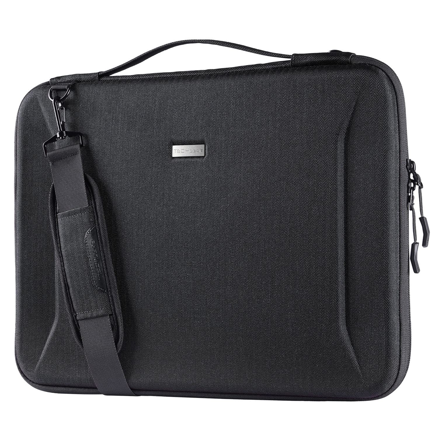 TECHGEAR Hard Shell Case for 15.6-16" Laptops, Zipped Travel Shockproof Sleeve Case, Shoulder Strap, fits Lenovo Yoga 720 IdeaPad 310 320 ThinkPad T570/Dell Inspiron 15/HP Envy 15/15.6" Notebooks etc — image 1