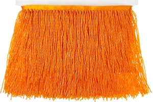 KKSACCCN Beaded Fringe Trim,Ribbon Tassel Fringe Trim 6 Inch Wide 2 Yards Long for Crafts DIY Dress Clothes Decoration (Orange)