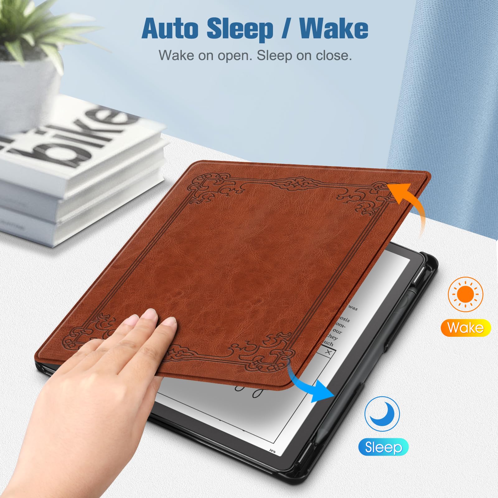 Fintie Slim Case for Kindle Scribe - [Built-in Pen Holder] Lightweight PU Leather Folio Cover with Auto Sleep Wake for 10.2