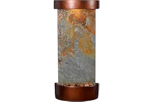 Kenroy Home 51027SLCOP Riverbed Indoor/Outdoor Table/Wall Fountain with Copper Finish, Rustic Style, 25" Height, 11.5" Width, 5" Depth