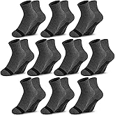 Comfoex 10 Pairs Boys Socks Half Cushion Cotton Quarter Running Socks Ankle Sock for Little Big Kids 6-8 8-10 Years Olds
