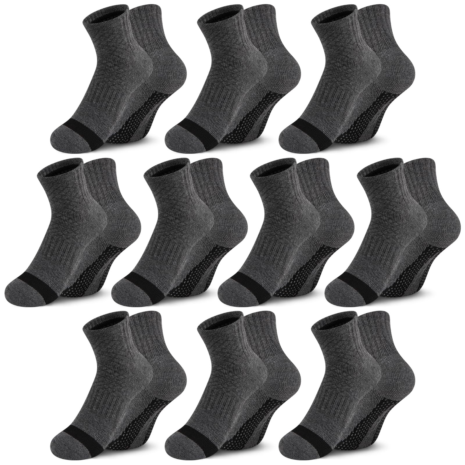 Photo 1 of Comfoex 10 Pairs Boys Socks kids Half Cushion Cotton Sport Quarter Running Socks Ankle Athletic Sock for Little Big Kids 6-8 8-10 Years Olds