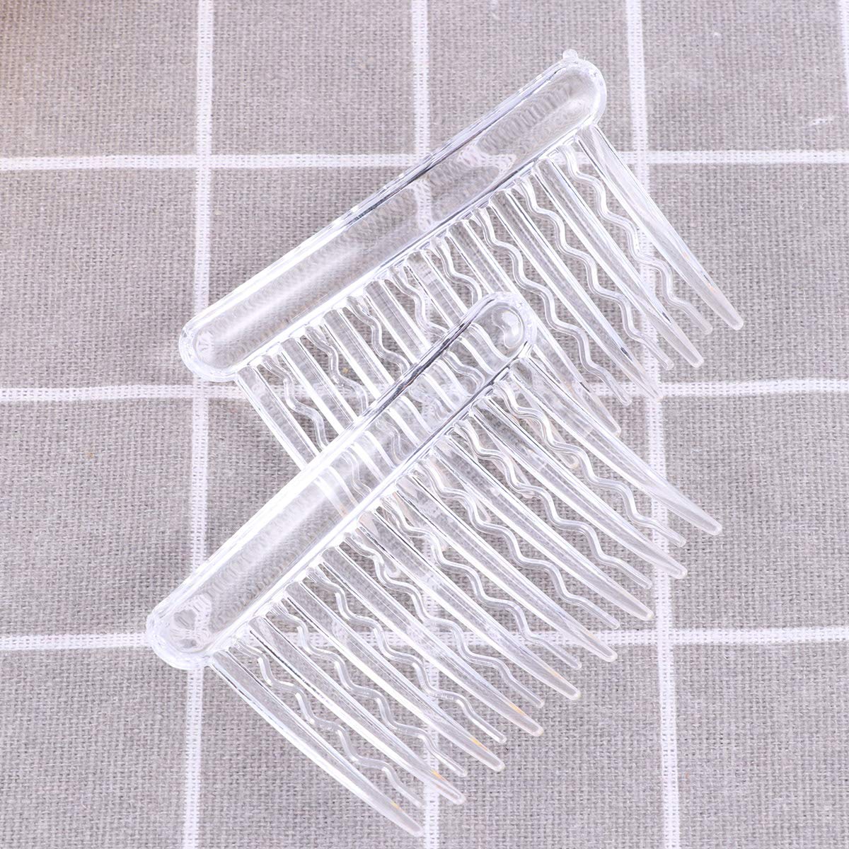 Lurrose 12PCS 8x5cm Plastic Wave Teeth Hair Combs Tortoise Side Comb Hair Accessories for Fine Hair (Transparent) : Beauty