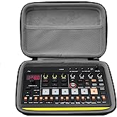 Musiin Sampler Synthesizer Case compatible with Roland AIRA Compact P-6, S-1, T-8, J-6, E-4. Dual zipper design, with mesh pockets and velvet lining. Portable, handheld storage bag(Grey)